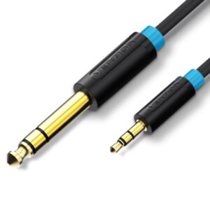 vention cable de audio estereo longitud 5m jack 6.5mm jack 3.5mm conectores chapados en oro blindaje multicapa color negro