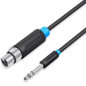 vention cable de audio longitud 3m trs 6.5mm xlr hembra blindaje multicapa color negro
