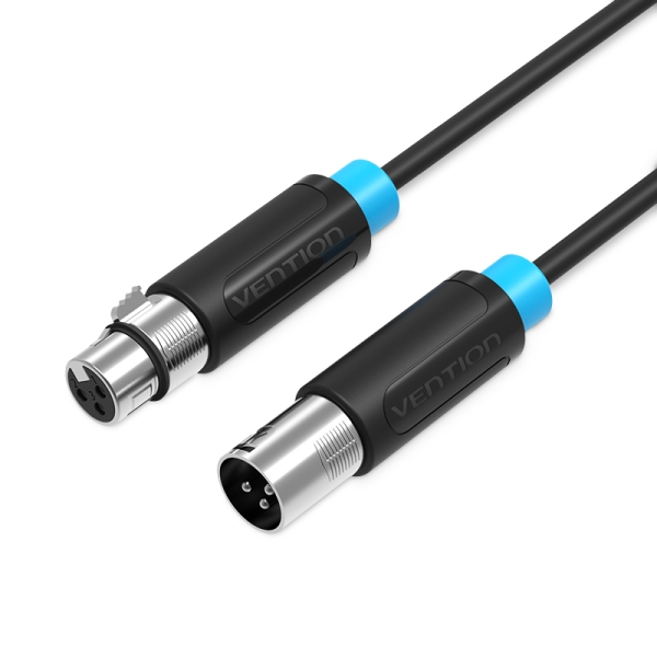 vention cable extensor de audio longitud 1m xlr macho xlr hembra blindaje multicapa color negro