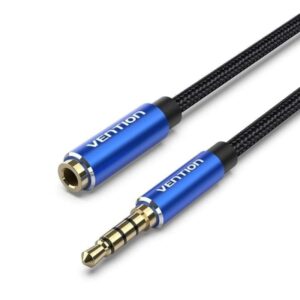 vention cable extensor de audio estereo longitud 5m jack 3.5mm macho jack 3.5mm hembra conectores chapados en oro color azul lago