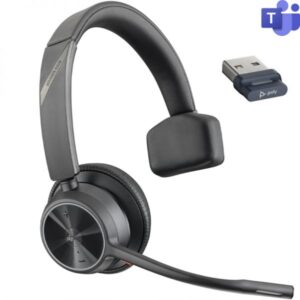 hp poly voyager 4310 auricular monoaural con microfono bluetooth 5.2 dongle usb a color negro