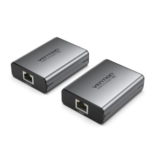 vention extensor hdmi por cable de red rj45 alcance hasta 60m full hd aluminio y abs plug and play color gris