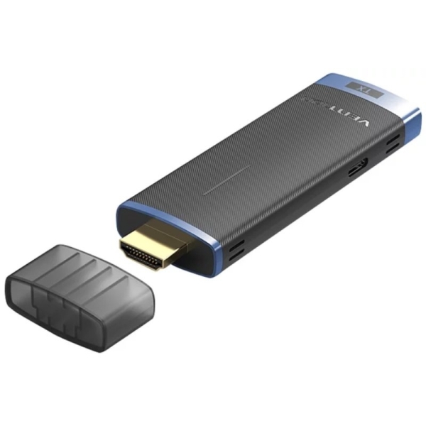 vention transmisor hdmi inalambrico 5ghz resolucion full hd alcance hasta 50m alimentacion con usb c color negro y azul