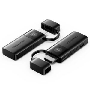 vention transmisor y receptor hdmi inalambrico resolucion full hd alcance hasta 50m 2 cables usb a usb c de 0.5m incluidos color negro
