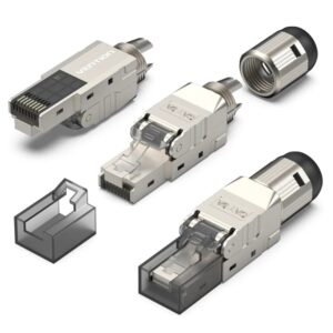 vention pack de 10 conectores rj45 sin herramientas cat.6a ftp contactos chapados en oro color gris