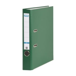 elba rado top archivador estrecho de palanca formato a4 cantoneras metalicas tarjetero con etiqueta en el lomo cubierta de polipropileno ollao de aluminio color verde