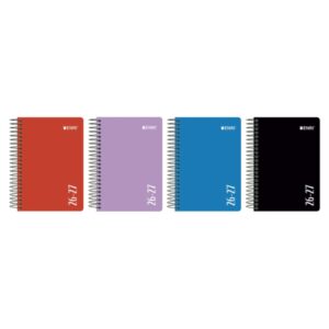 enri agenda escolar con espiral castellano tapa de plastico formato cuartilla dia pagina colores surtidos