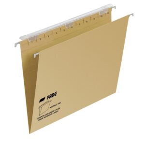 fade tiki carpeta colgante formato a4 lomo en v visor con efecto lupa varilla metalica cartulina de 220g certificado ecologico blue angel color marron