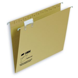 fade kio carpeta colgante formato folio prolongado lomo en v visor con efecto lupa varilla metalica certificado ecologico blue angel color marron