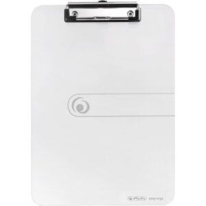 herlitz carpeta sujetapapeles formato a4 pinza metalica capacidad hasta 80 hojas color transparente