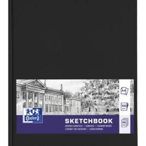 oxford oxfart cuaderno de bocetos formato a4 48 hojas de 100g resistente al borrado color negro