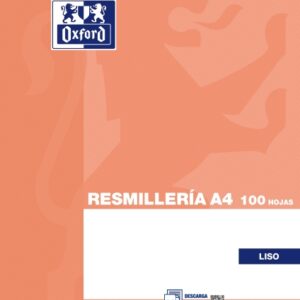 oxford resmilleria de 100 hojas lisas formato a4 tapa blanda sin taladros color naranja