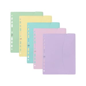 oxford sobre multitaladro formato a5 cierre con velcro polipropileno colores pastel surtidos