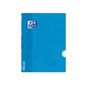 oxford libreta grapada formato a5+ 48 hojas cuadricula 4x4mm con margen tapa de plastico anti traspaso de tinta color turquesa