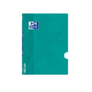 oxford libreta grapada formato a5+ 48 hojas pauta de 3.5mm con margen tapa de plastico anti traspaso de tinta color aguamarina