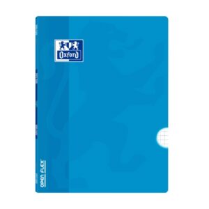 oxford libreta grapada formato a4 48 hojas cuadricula 4x4mm con margen tapa de plastico anti traspaso de tinta color turquesa