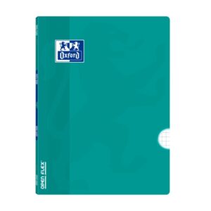 oxford libreta grapada formato a4 48 hojas cuadricula 4x4mm con margen tapa de plastico anti traspaso de tinta color aguamarina