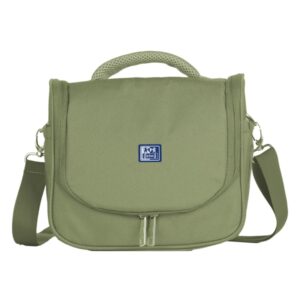oxford young proof b foodie bolsa isotermica bolsillo trasero con cremallera asa superior malla frontal base reforzada bolsillos laterales correa ajustable color verde safari