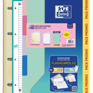 oxford live and go pack escolar con carpeta de anillas a4 plus recambio pautado de 80 hojas separadores de plastico resistente colores surtidos