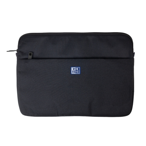 oxford young proof b case funda para portatiles hasta 16" rpet reciclado bolsillo frontal con cremallera acolchado y suave 375x265x20mm color negro