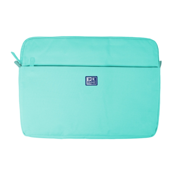 oxford young proof b case funda para portatiles hasta 16" rpet reciclado bolsillo frontal con cremallera acolchado y suave 375x265x20mm color menta