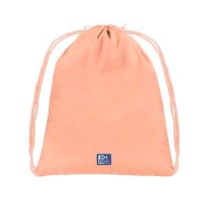 oxford young proof b cool mochila saco plano apertura superior plastico reciclado rpet bolsillo interior con cremallera tira reflectante color melocoton