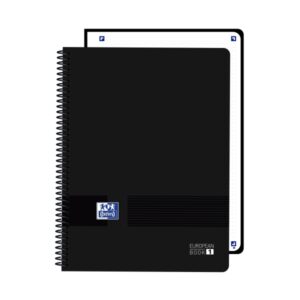 oxford live and go cuaderno de espiral formato a4+ 80 hojas cuadricula 5x5mm tapa de plastico digitalizacion de textos con app color negro