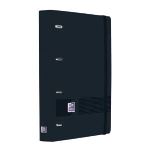 oxford europeanbinder live and go carpeta de anillas formato a4+ cierre con goma incluye recambio de 120 hojas de linea horizontal color negro