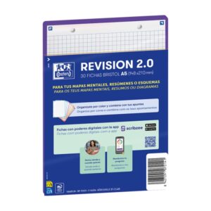 oxford pack de 30 flashcards 2.0 formato a5 cuadricula 5x5mm cartulina de 250g digitalizacion de textos con app color lila