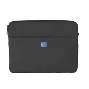 oxford young proof b case funda para portatiles hasta 14" rpet reciclado bolsillo frontal con cremallera acolchado y suave 350x265x28mm color negro
