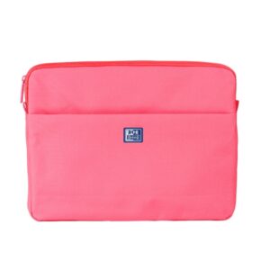 oxford young proof b case funda para portatiles hasta 14" rpet reciclado bolsillo frontal con cremallera acolchado y suave 350x265x28mm color sandia