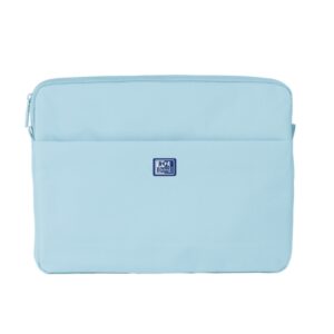 oxford young proof b case funda para portatiles hasta 14" rpet reciclado bolsillo frontal con cremallera acolchado y suave 350x265x28mm color azul claro