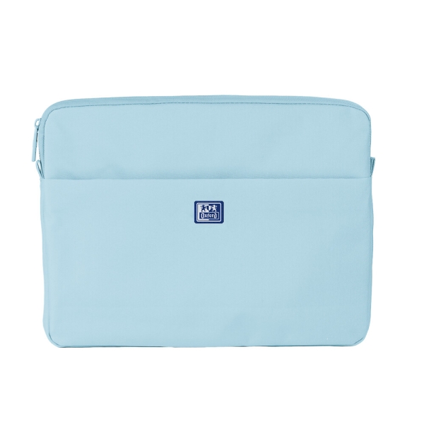 oxford young proof b case funda para portatiles hasta 14" rpet reciclado bolsillo frontal con cremallera acolchado y suave 350x265x28mm color azul claro