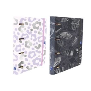 oxford europeanbinder dreamtech carpeta de anillas formato a4+ cierre con goma incluye recambio de hojas con cuadricula 5x5mm lomo de 45mm colores surtidos