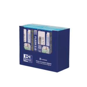 oxford expositor con 14 packs de 30 flashcards 2.0 formato a7 rayado horizontal 1 linea cartulina de 250g digitalizacion de textos con app color turquesa
