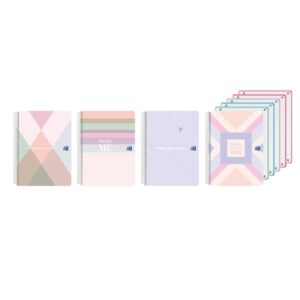 oxford cuaderno de espiral formato a4+ 120 hojas cuadricula 5x5mm tapa de plastico anti traspaso de tinta digitalizacion de textos con app colores surtidos