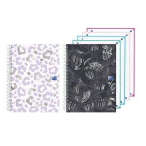 oxford cuaderno de espiral formato a5+ 120 hojas cuadricula 5x5mm tapa extradura digitalizacion de textos con app colores surtidos