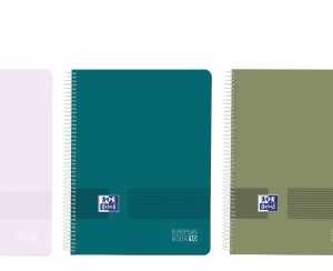 oxford live and go cuaderno de espiral formato a4+ 200 hojas cuadricula 5x5mm tapa de plastico anti traspaso de tinta digitalizacion de textos con app colores surtidos