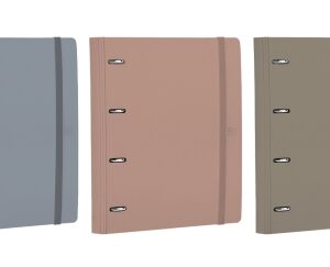 oxford europeanbinder forest carpeta de anillas formato a4+ cierre con goma incluye recambio de hojas con cuadricula 5x5mm bolsillo interior colores surtidos