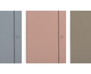 oxford forest carpeta con espiral de 40 fundas cierre con goma polyfoam plastico reciclado colores neutros surtidos