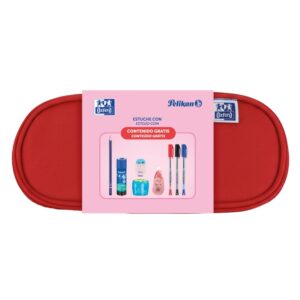 oxford kangoo kids estuche cofre goma elastica para cuadernos incluye material escolar colores surtidos