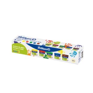 pelikan pack de 5 botes de pintura para dedos 40ml mezclable textura mousse contiene amargante natural colores surtidos