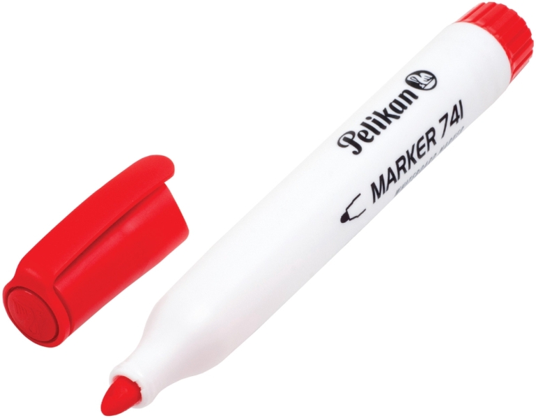 pelikan 741f rotulador para pizarra blanca punta de 2mm capuchon antisecado borrable en seco color rojo