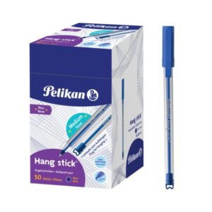 pelikan hang stick boligrafo de bola trazo de 1mm capuchon antiasfixia cuerpo triangular ergonomico gancho tinta a base de aceite color azul