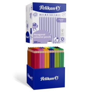 pelikan pack de 288 lapices de colores hexagonales ideal para mezclas y superposiciones 12 colores surtidos