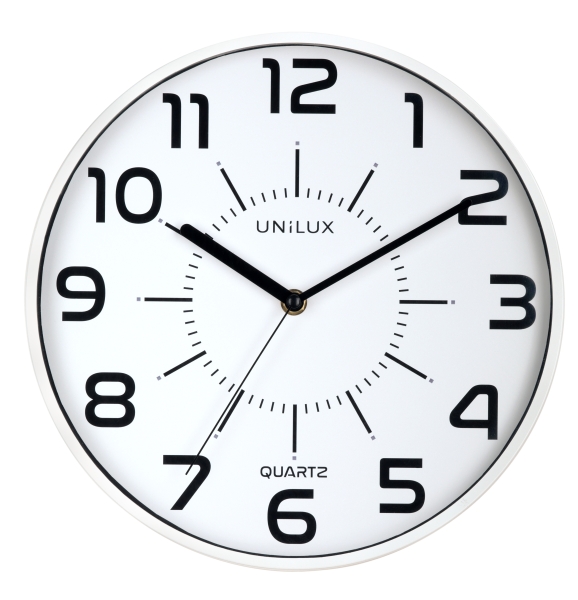 unilux unilux pop reloj de pared pila incluida numeros grandes mecanismo silencioso de cuarzo color blanco