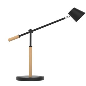 unilux vicky lampara led de escritorio 3 niveles de intensidad puerto usb interruptor tactil madera de haya color negro