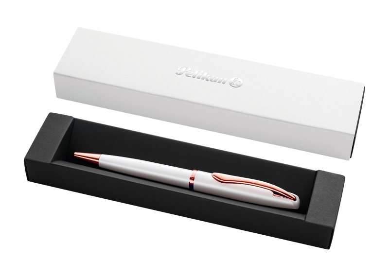 pelikan jazz noble boligrafo retractil trazo de 1mm mecanismo de giro recambio 337m azul estuche de regalo detalles cromados color perla