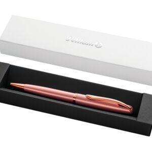 pelikan jazz noble boligrafo retractil trazo de 1mm mecanismo de giro recambio 337m azul estuche de regalo detalles cromados color rosa