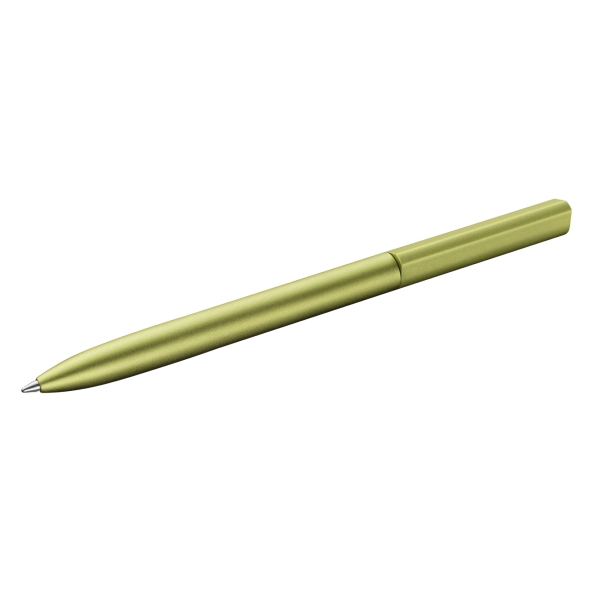 pelikan ineo boligrafo retractil trazo de 1mm mecanismo de giro recambio 337m azul aluminio anodizado satinado caja metalica de regalo color verde oasis